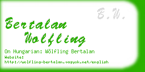 bertalan wolfling business card
